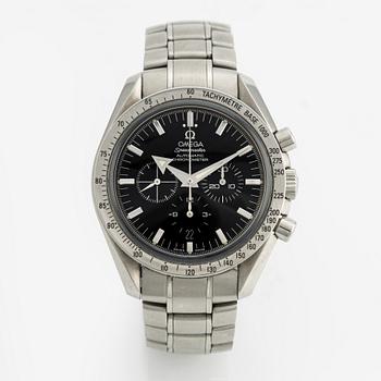 Omega, Speedmaster, Broad Arrow, chronograph, wristwatch, 42 mm.