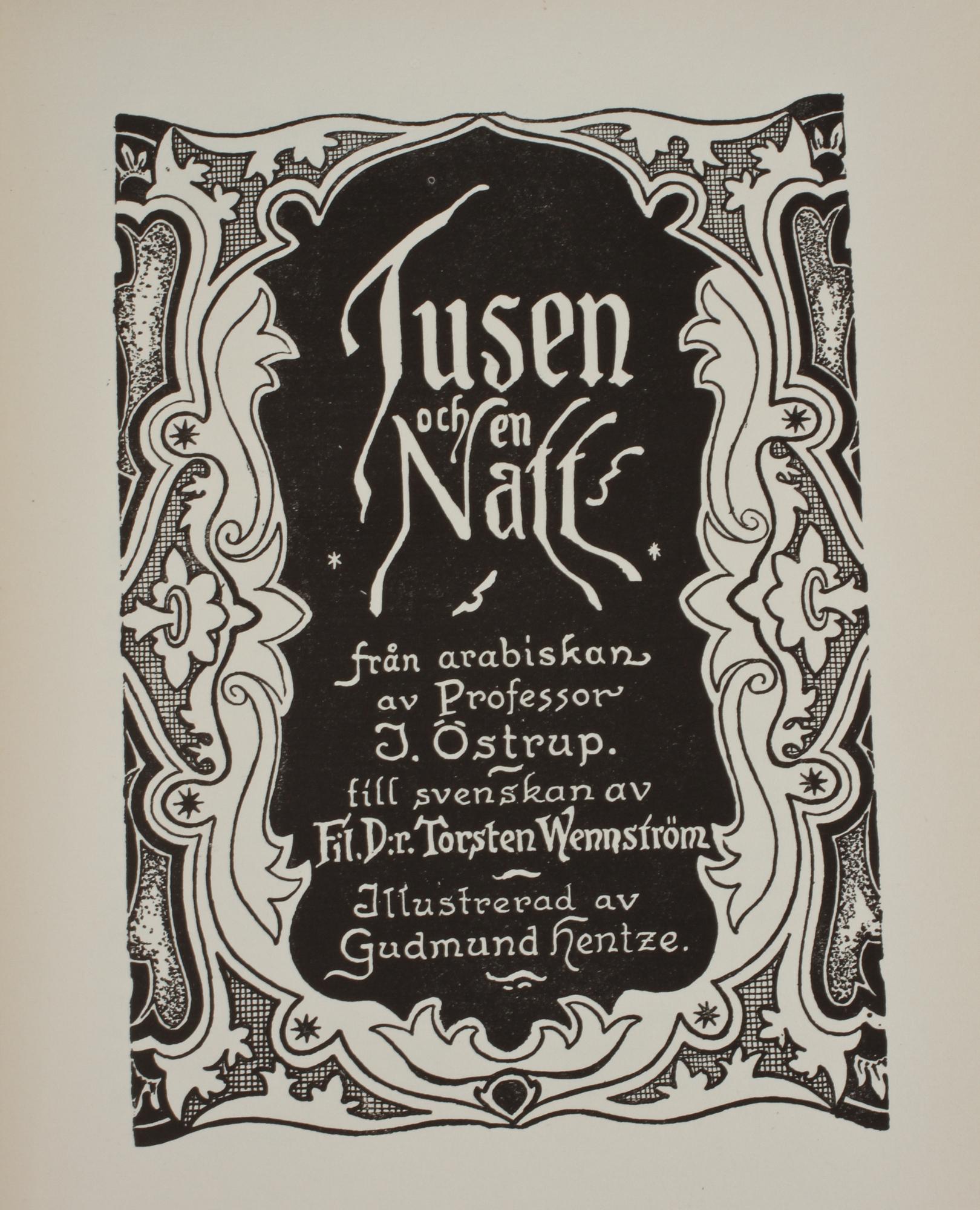 BÖCKER, 6 st, "Tusen och en natt", Baltiska Förlaget AB. Malmö, 1927/28.