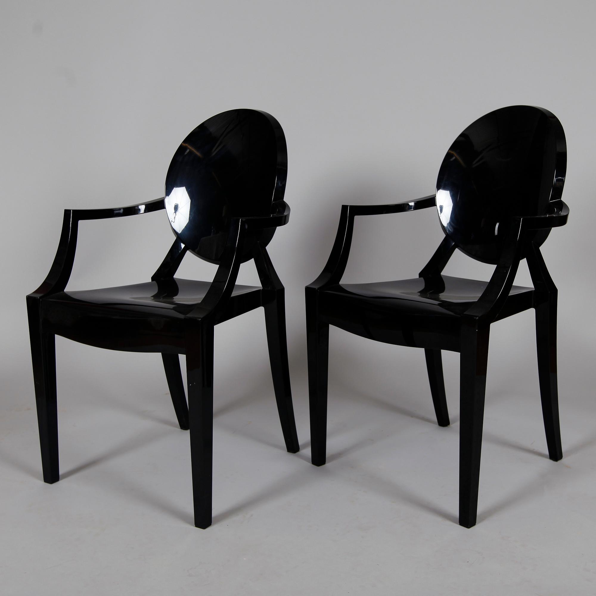 KARMSTOLAR, 1 par, "Louis Ghost", Philippe Starck för Kartell.