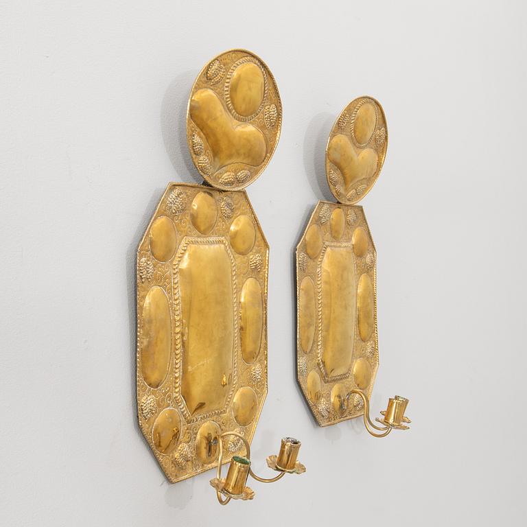 Ljusplåtar ett par Barock-stil 1900-talets första hälft.