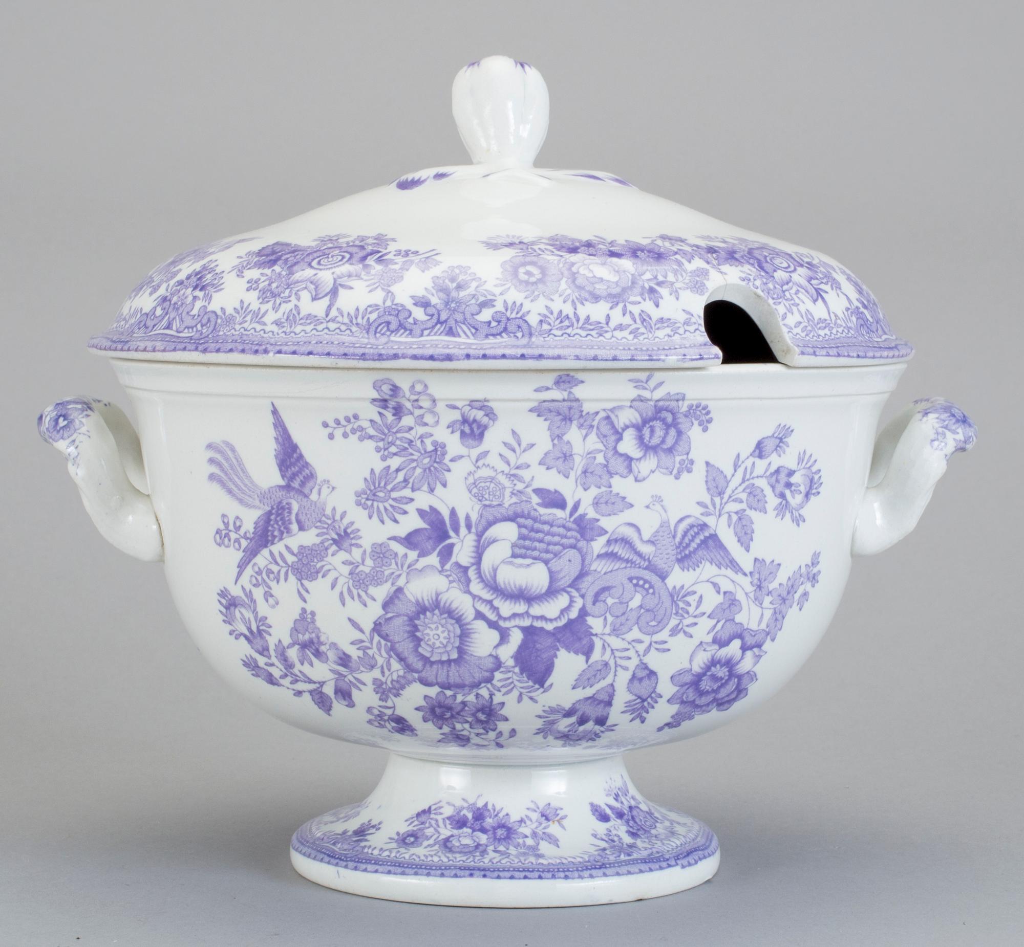 MATSERVIS, 38 delar, flintgods, "Asiatic Pheasant"/Fasan, Gustavsberg, 1900-talets första hälft.