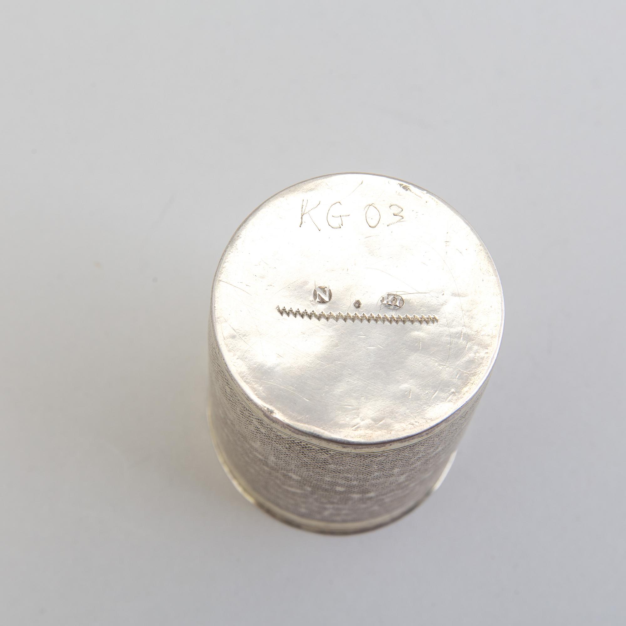 A German 17th century silver-gilt beaker, mark of Johann Höfler, Nürnberg.
