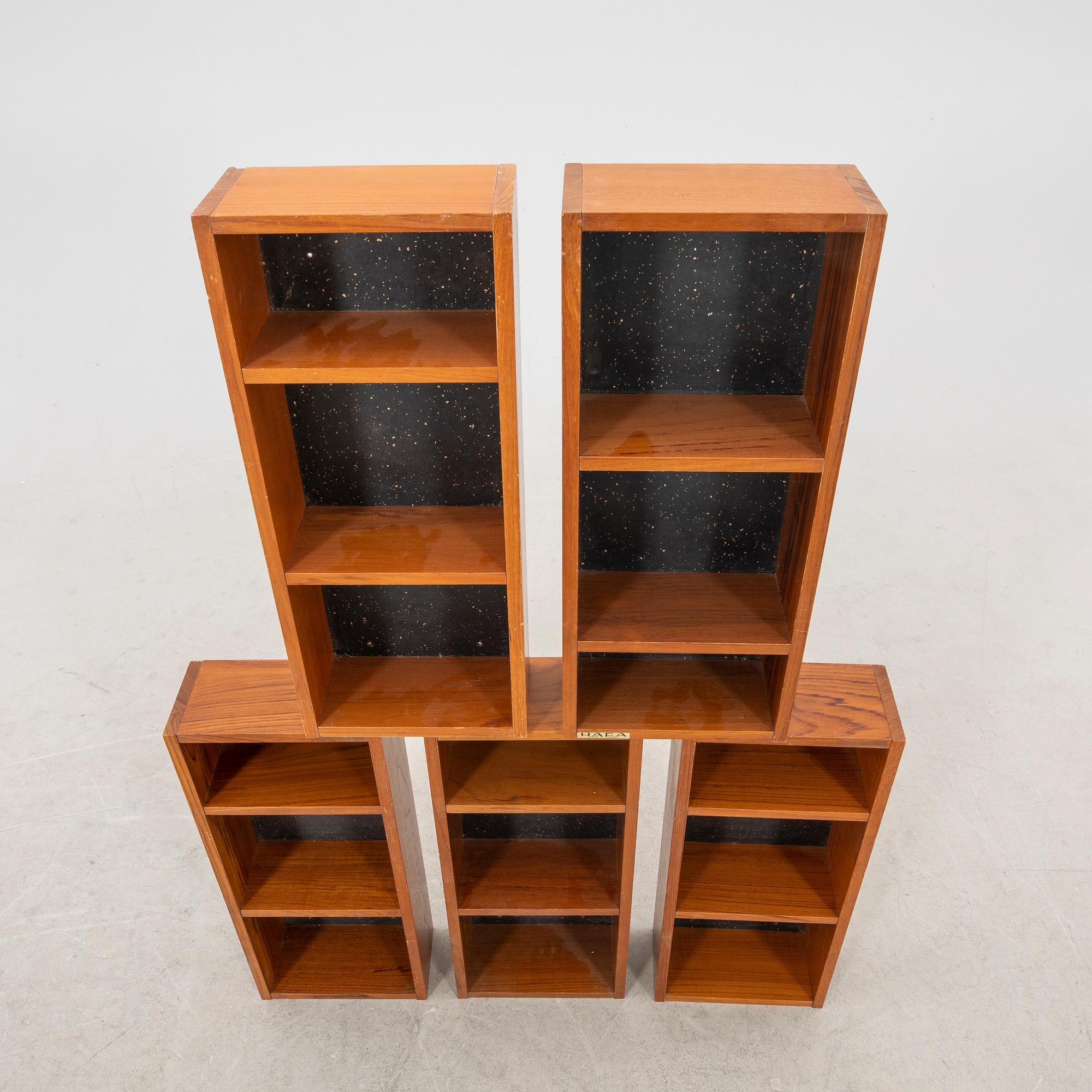 Vägghyllor 5 st Hafa 1900-talets andra hälft.