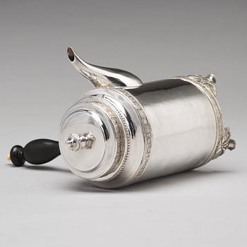 A Swedish 18th century silver coffee-pot, mark of Johan Stras, Stockholm 1783.