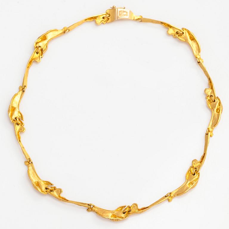 Björn Weckström, a 14K gold 'Orchid Psychedelic'  necklace for Lapponia 1973.