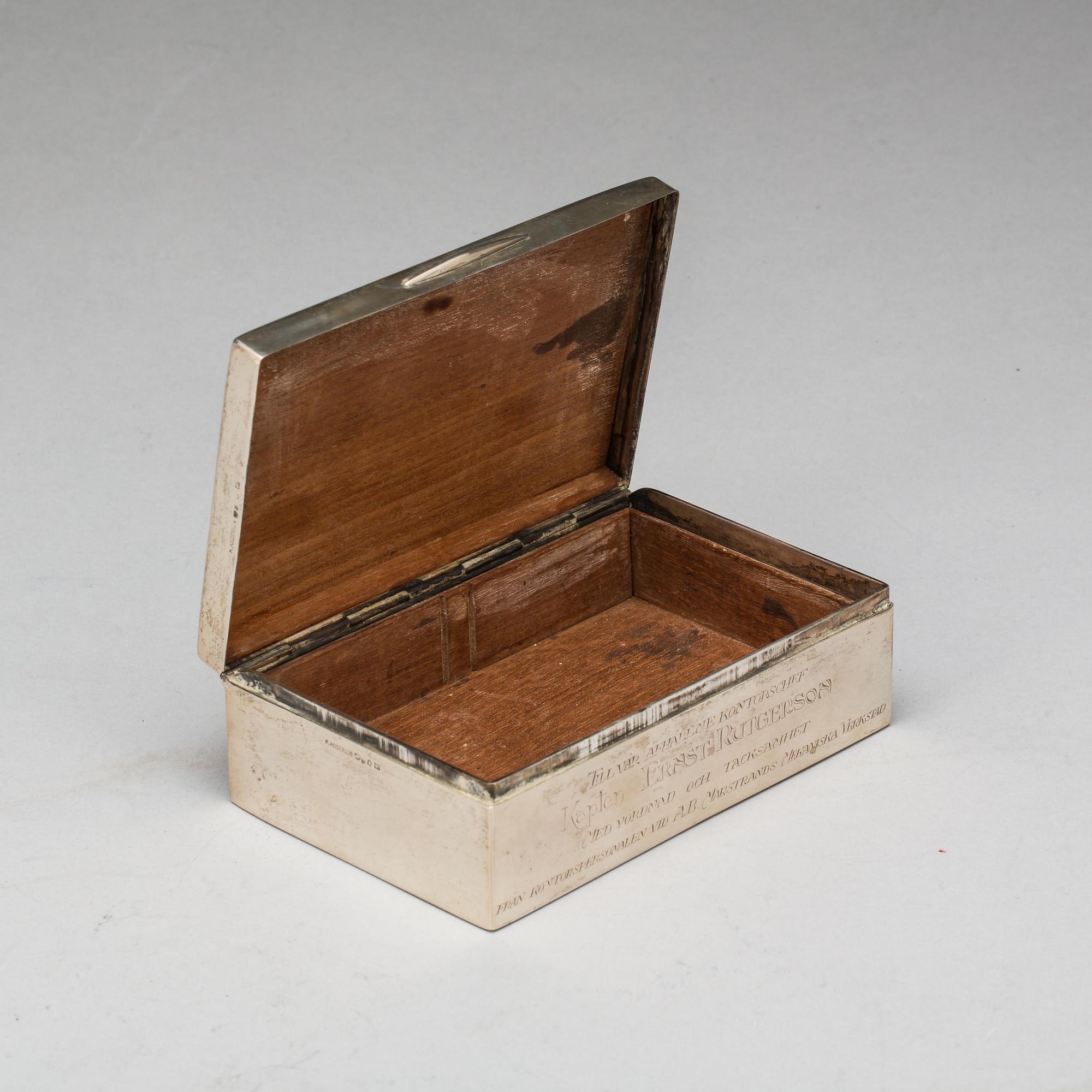 CIGARETTSKRIN, silver. K. Anderson 1918.