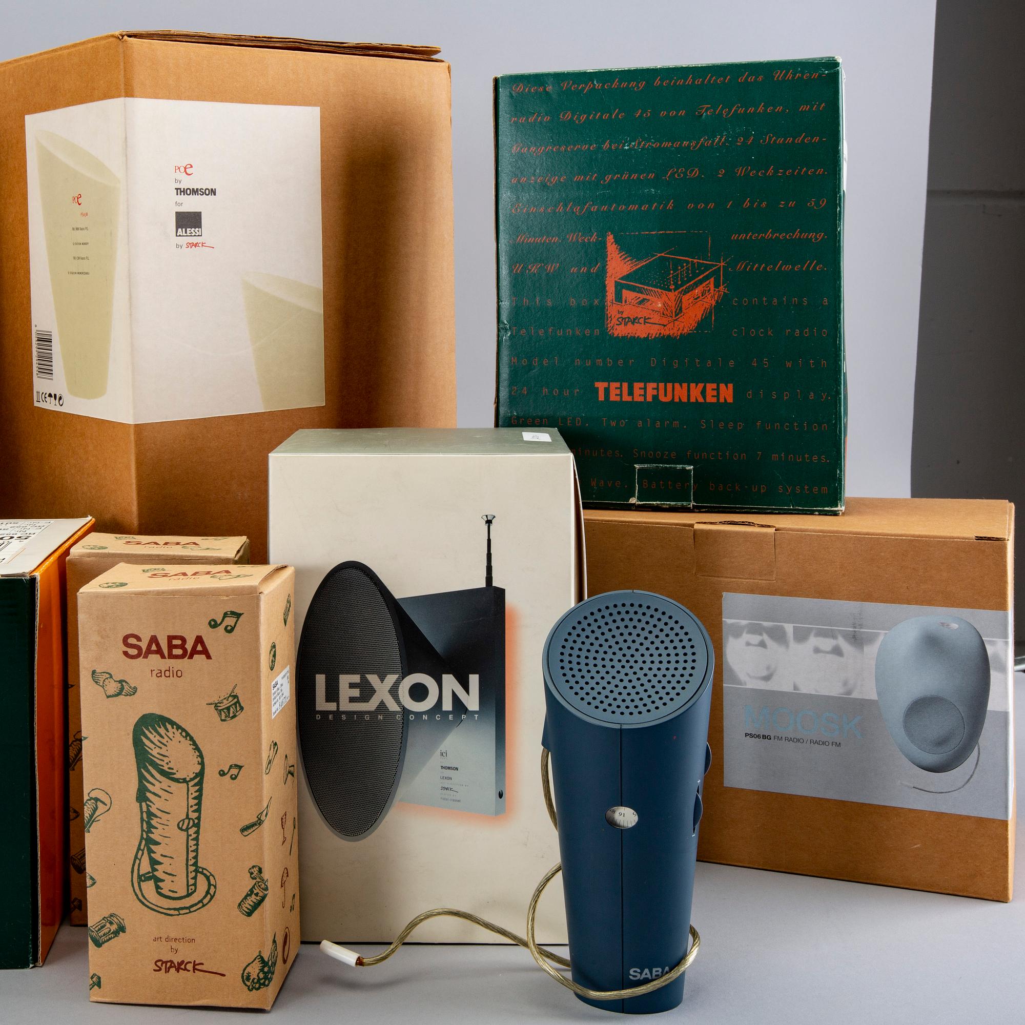 Philippe Starck, 11 pcs of clock and radios.