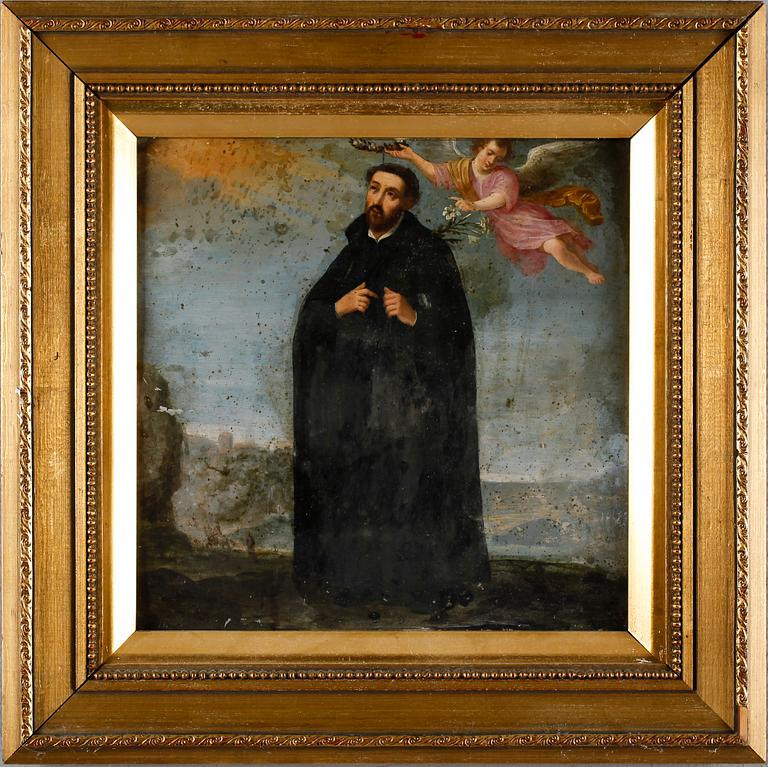 OKÄND KONSTNÄR, olja på kopparplåt, ej signerad, antik.