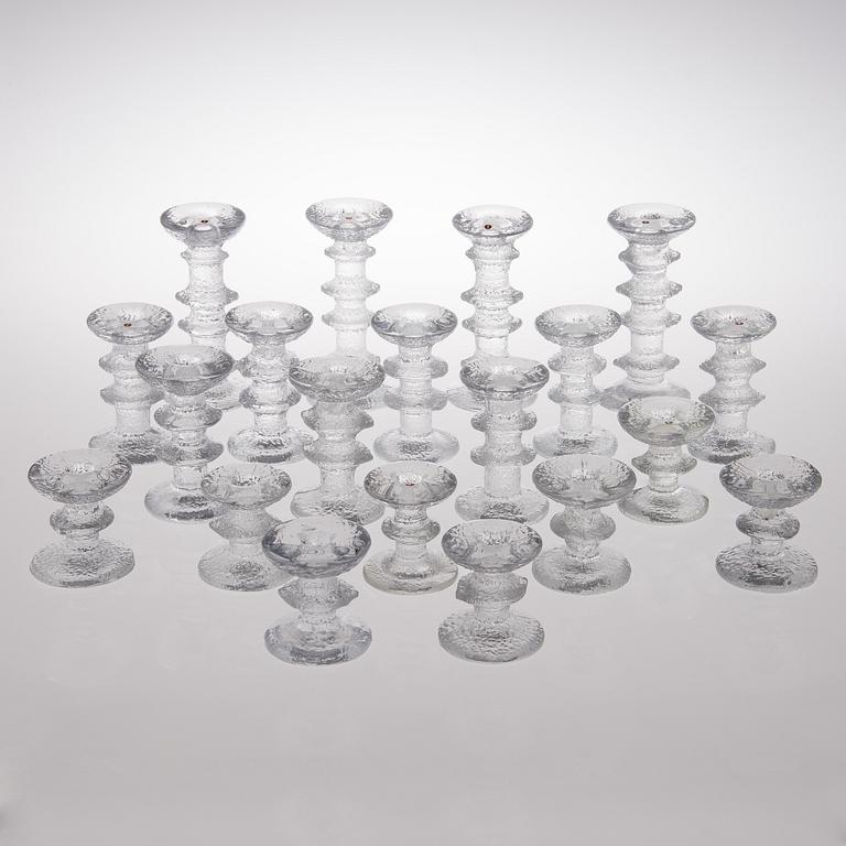 TIMO SARPANEVA, A SET OF TWENTY "Festivo" glass candlesticks. Iittala.