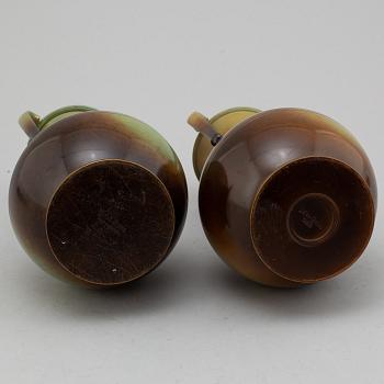 A PAIR OF BRONZE VASES, Ystad Brons, mid 20th century.