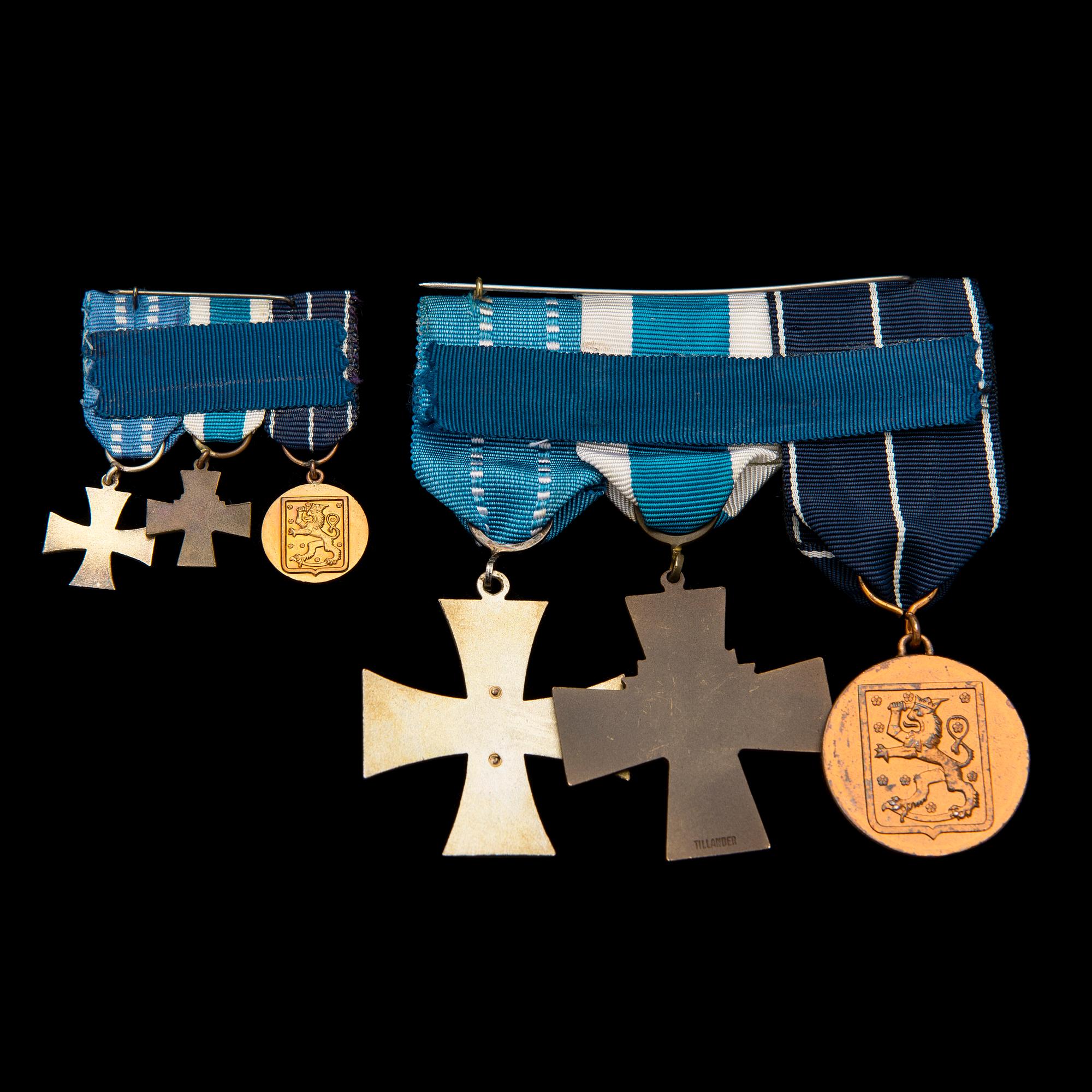 MEDALJER med MINIATYRER, andra världskriget, Finland.