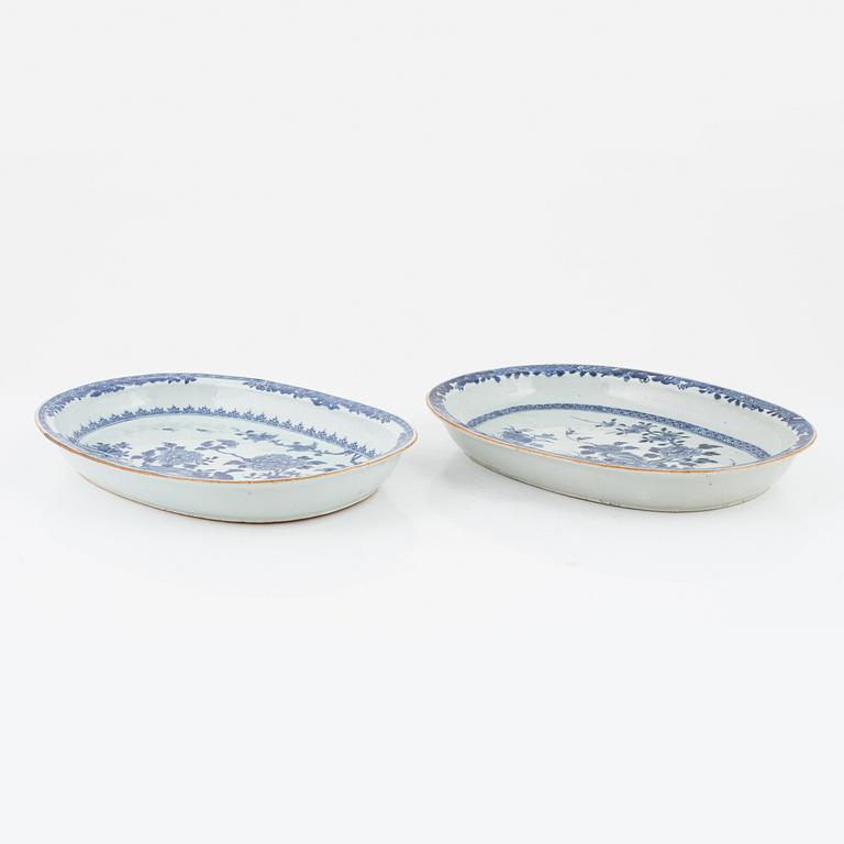 Two blue and white serving dishes, Qing dynasty, Qianlong (1736-95).