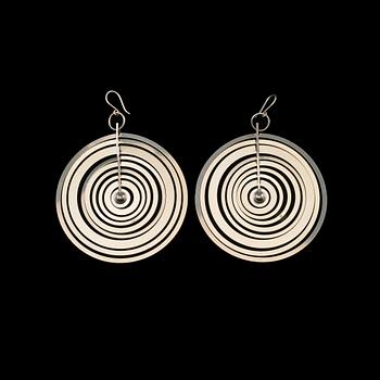 Tapio Wirkkala, A PAIR OF EARRINGS, silver, "Silver Moon", N. Westerback Helsinki 1971.