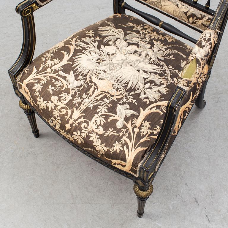 A late gustavian armchair, Stockholm, ca 1800.