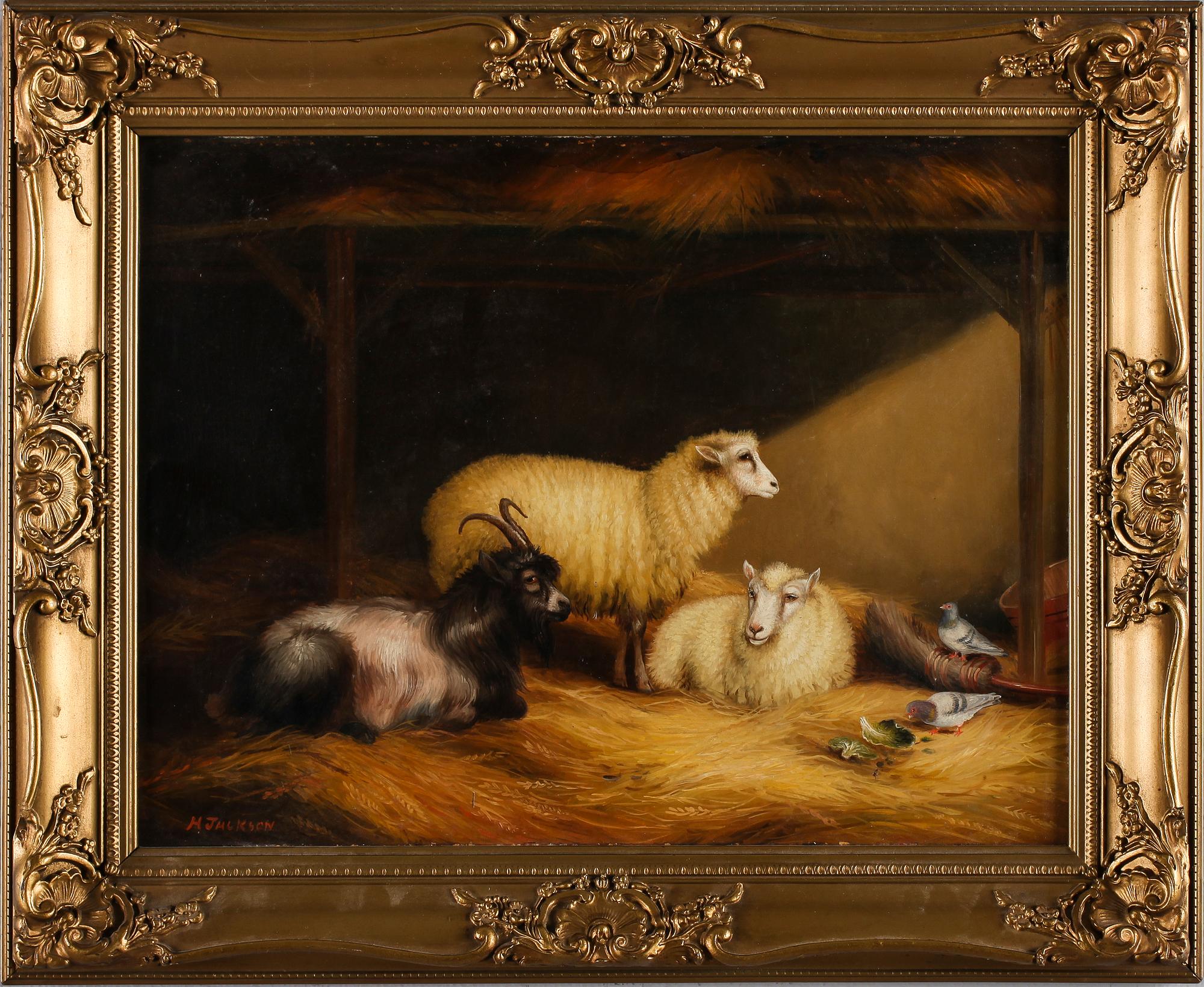H SINCLAIR JACKSON, olja på pannå, signerad, England, omkring år 1900.