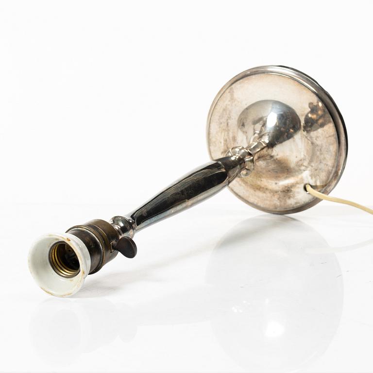 Table lamp, silver plate, CG Hallberg, 1920s-30s.