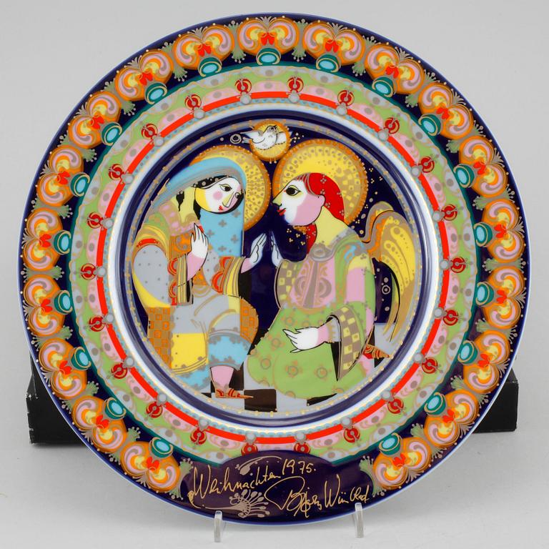 TALLRIKAR, 8 st, samt ASSIETTER, 2 st, porslin, Björn Wiinblad, Rosentahl, 1900-talets andra hälft.