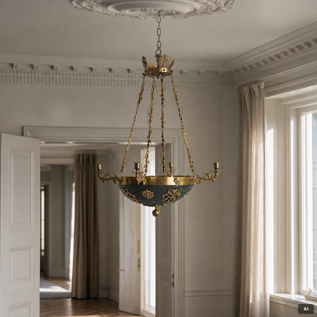An Empire style ceiling lamp, early 20th Century.