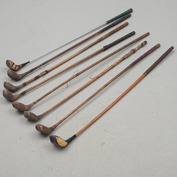 PARTI GOLFKLUBBOR, 8 st, drivers, 1900-talets första hälft.