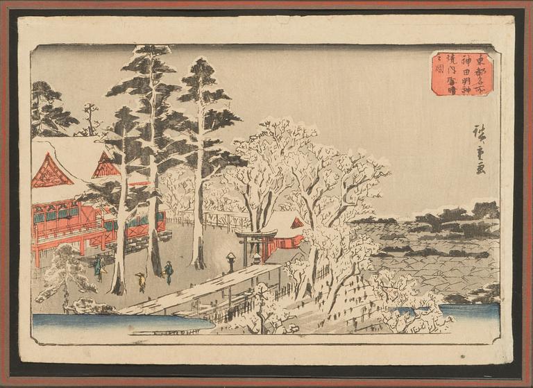 Utagawa Hiroshige I, efter, färgträsnitt, Japan.