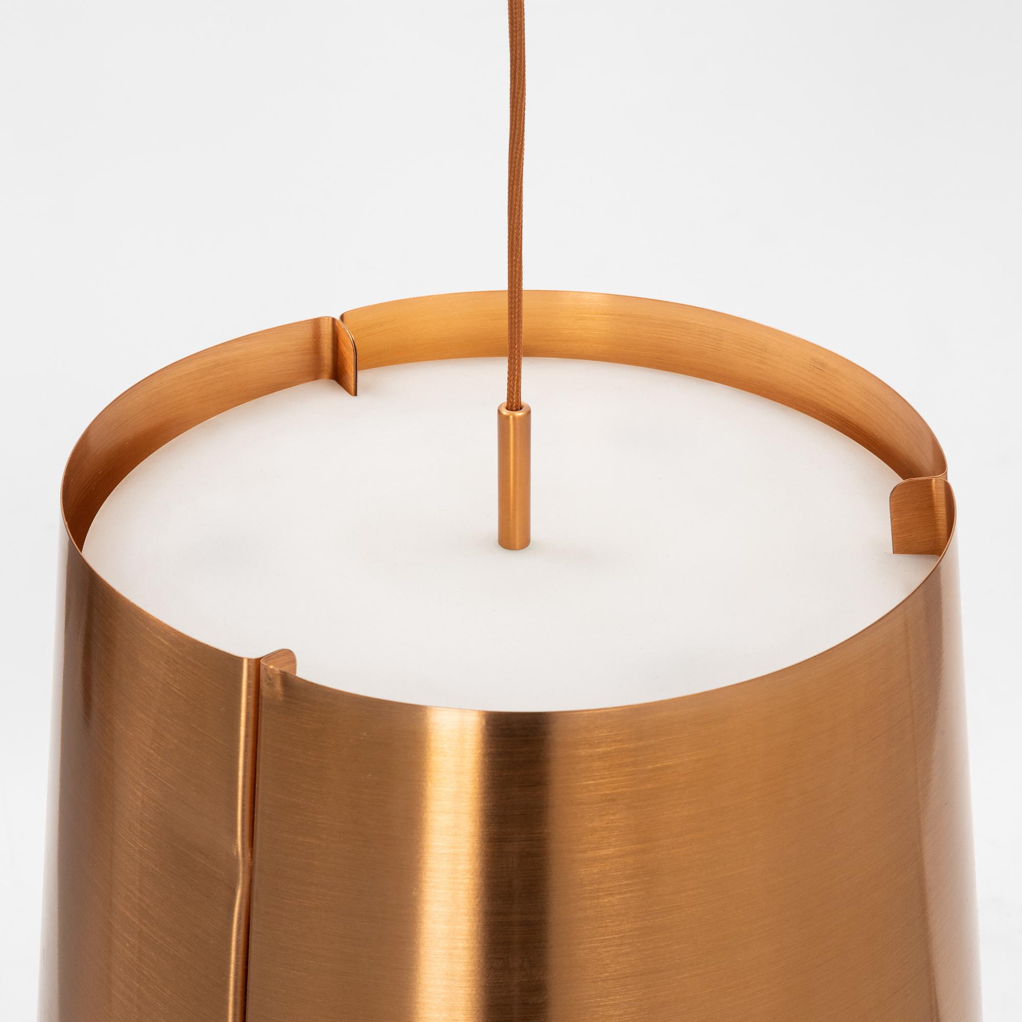 Jonas Lindvall,  a model 'W 124 Large' copper ceiling light, Wästberg.