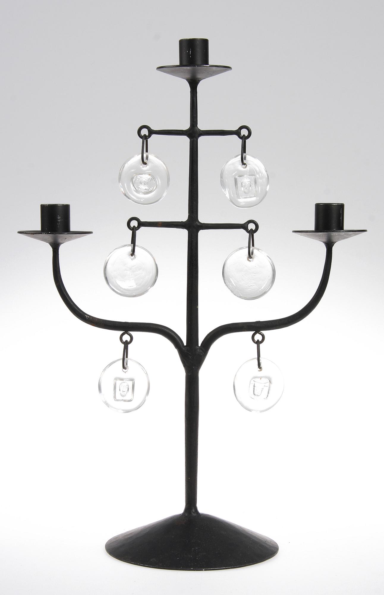 KANDELABER, järn och glas, Erik Höglund.