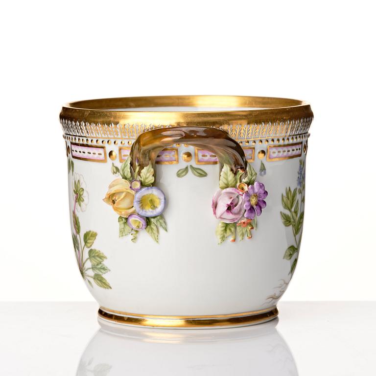 A Royal Copenhagen 'Flora Danica' flower pots/wine coolers, Denmark, 20th Century.