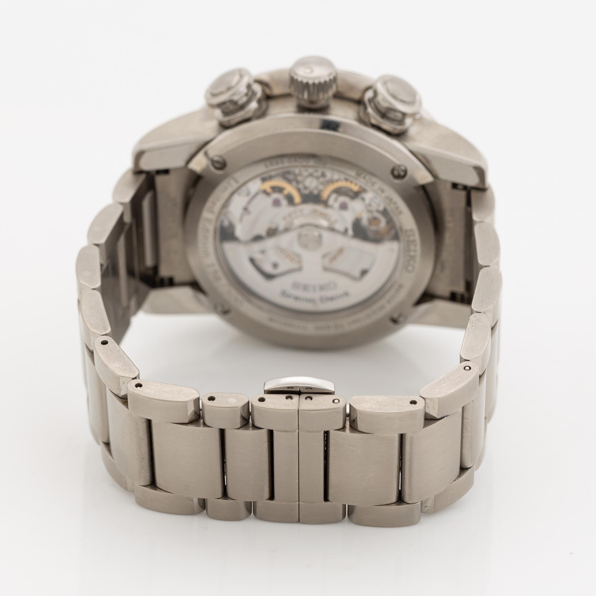Seiko, Spring Drive, chronograph, wristwatch, 44 mm.