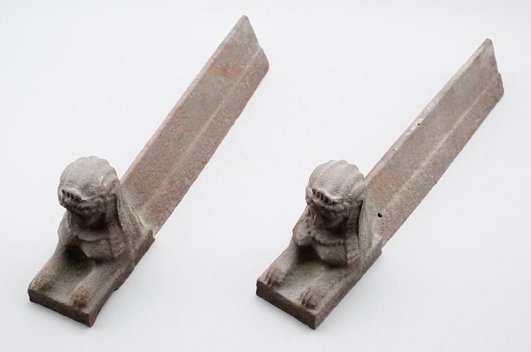 ELDHUNDAR, 1 par, gjutjärn, 1800-/1900-tal.
