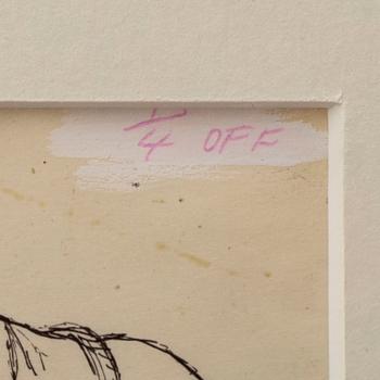 ILON WIKLAND, ink on paper, signed.