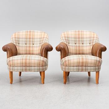 A pair of easy chairs, Jio furniture, Jönköping, second half of the 20th century.