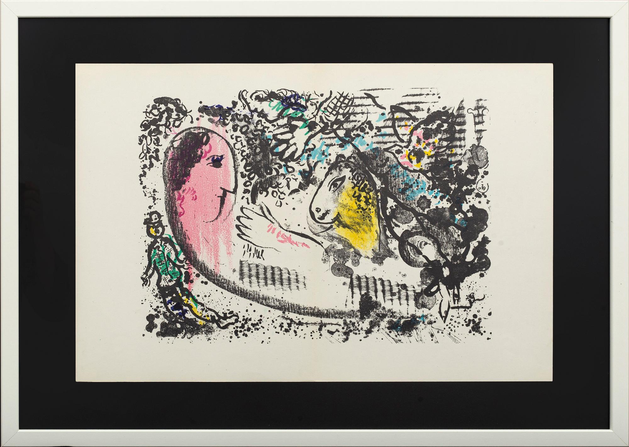 MARC CHAGALL, färglitografi, ur Derrière le Miroir nr 182 1969.