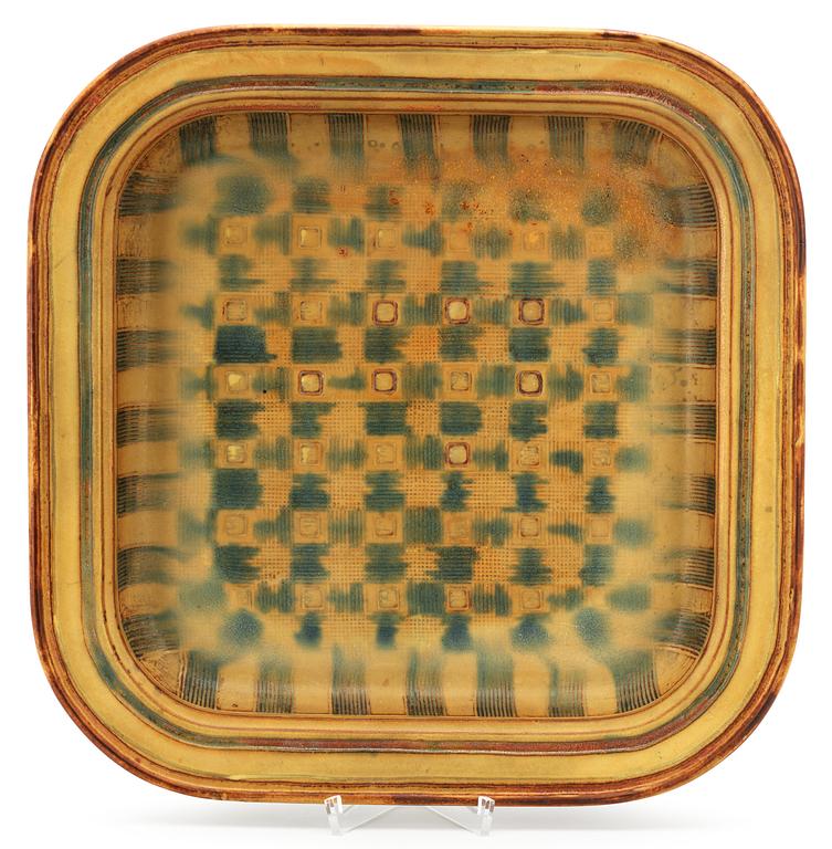 A Wilhelm Kåge 'Farsta' stoneware dish, Gustavsberg studio 1957.