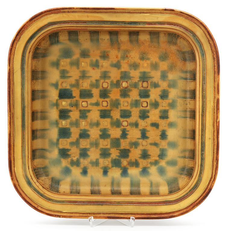 A Wilhelm Kåge 'Farsta' stoneware dish, Gustavsberg studio 1957.