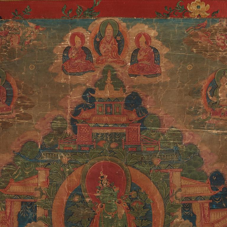 A Tibetan Thangka of Green Tara, 19th Century.