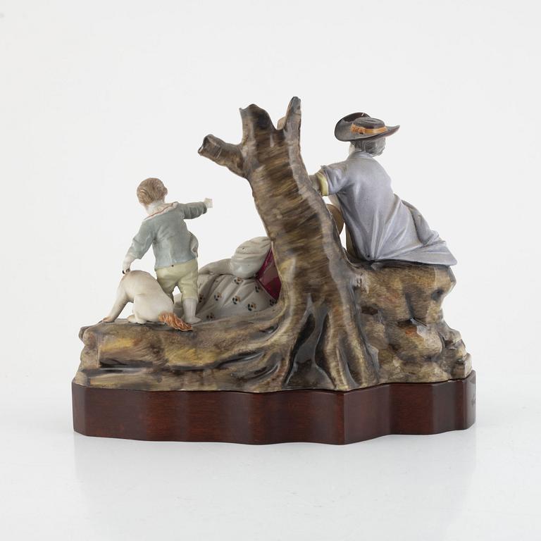 A porcelain figurine group, 19th century.