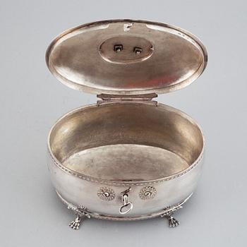 Johan Petter Grönvall, sockerskrin, silver, Stockholm 1820. Karl Johan.
