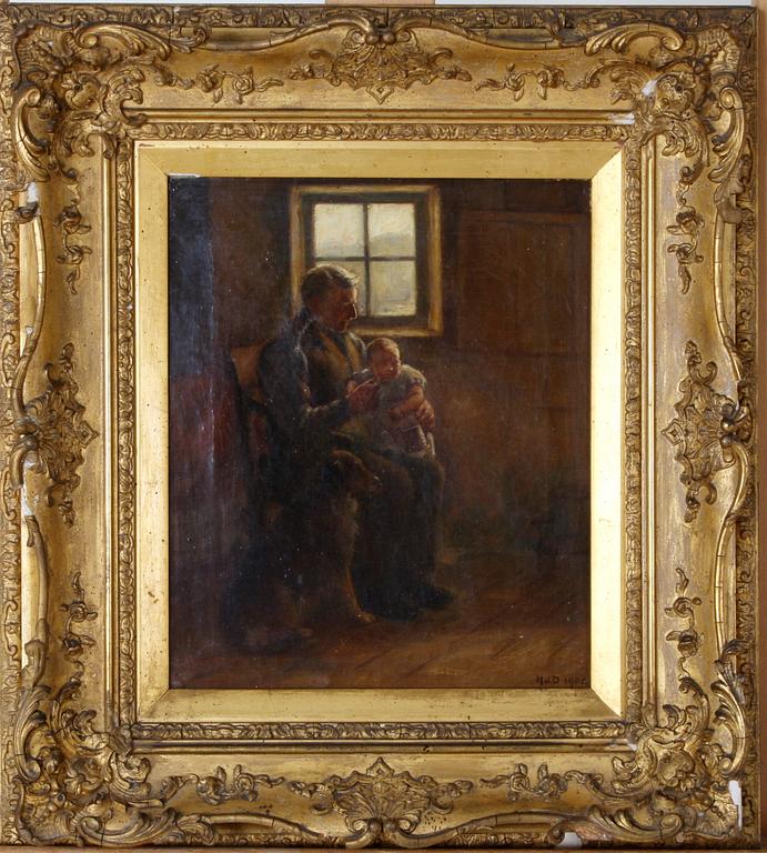 OKÄND KONSTNÄR, olja på duk, sign H.J.G o dat 1902. England.