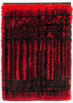 KIRSTI ILVESSALO, a Finnish long pile rug. Circa 130x90 cm.