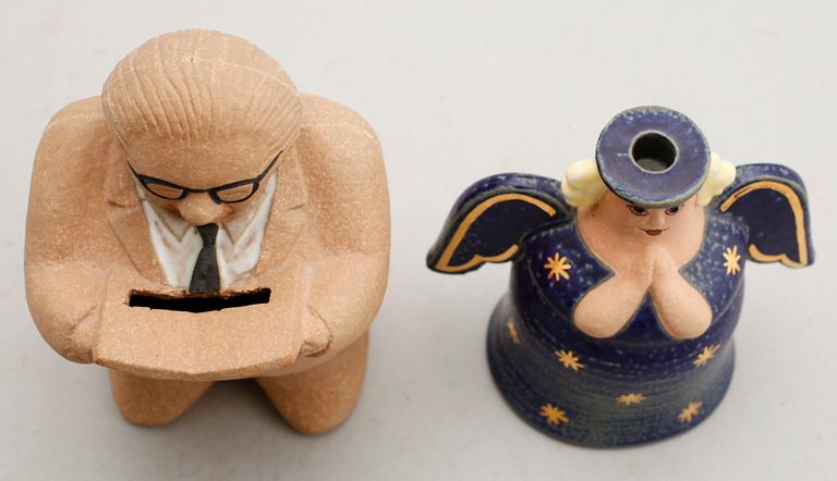 FIGURER, 2 st, stengods, Lisa Larson, Gustavsberg.