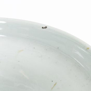 A large Chinese blue and white on celadon ground vase, early 20th century.