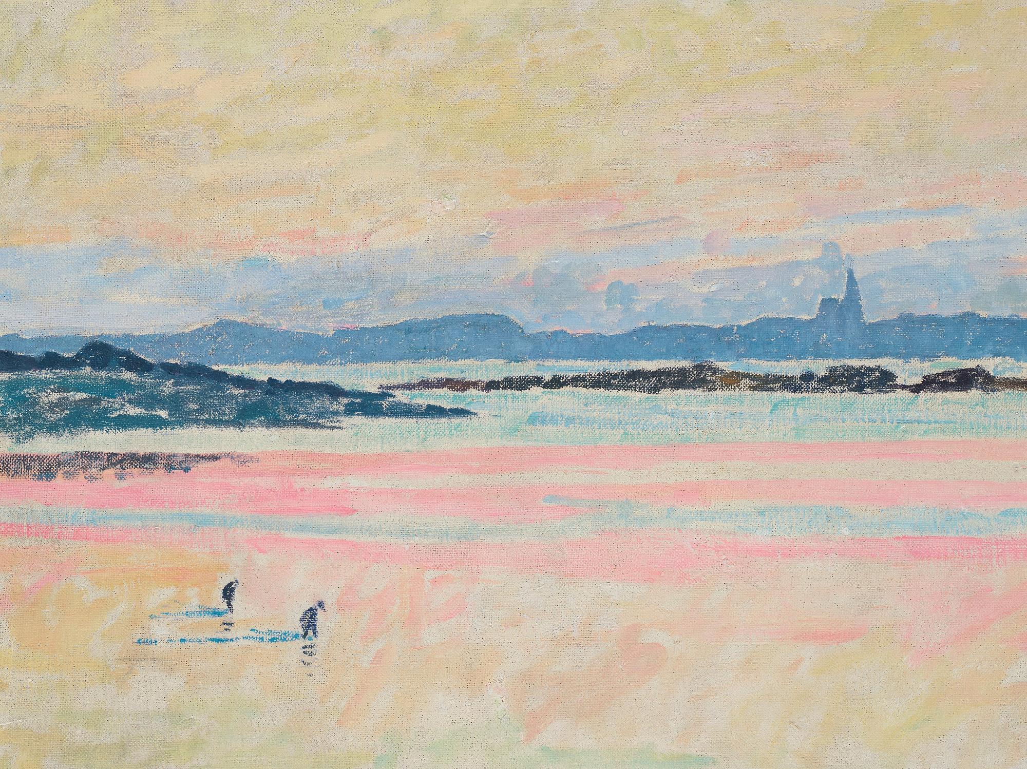 Carl Wilhelmson, "Strandlandskap" (Fiskebäckskil med Lysekils kyrka).