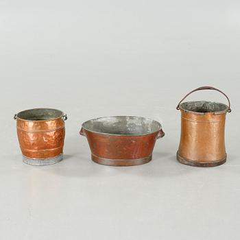 Three 19th century copper objects.