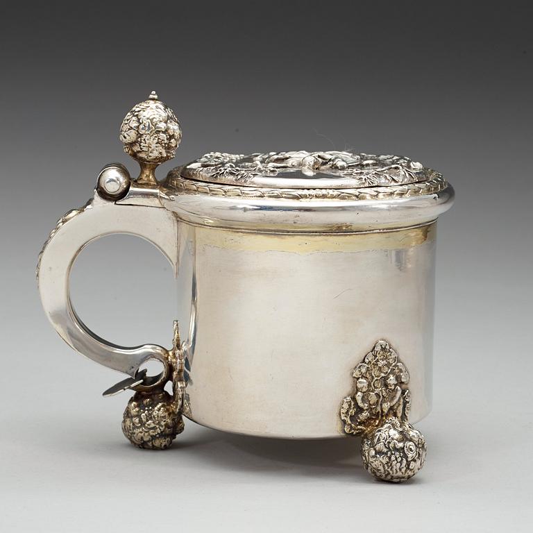 DRYCKESKANNA, av Arvid Falck, Stockholm (verksam 1667-1691). Barock.