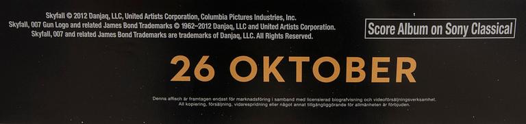 A Swedish movie poster James Bond "Skyfall"  2012.