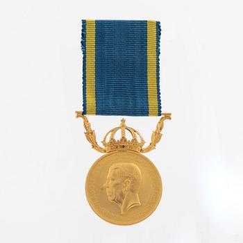 Gustav VI Adolf, Medalj, 18K guld. 1954.