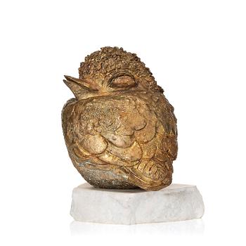356. Tyra Lundgren, a gilt bronze sculpture of a bird, Sweden 1960-70s.