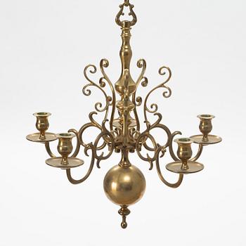 Ljuskrona, barockstil, mässing, modell no 205, Skultuna, 2002.