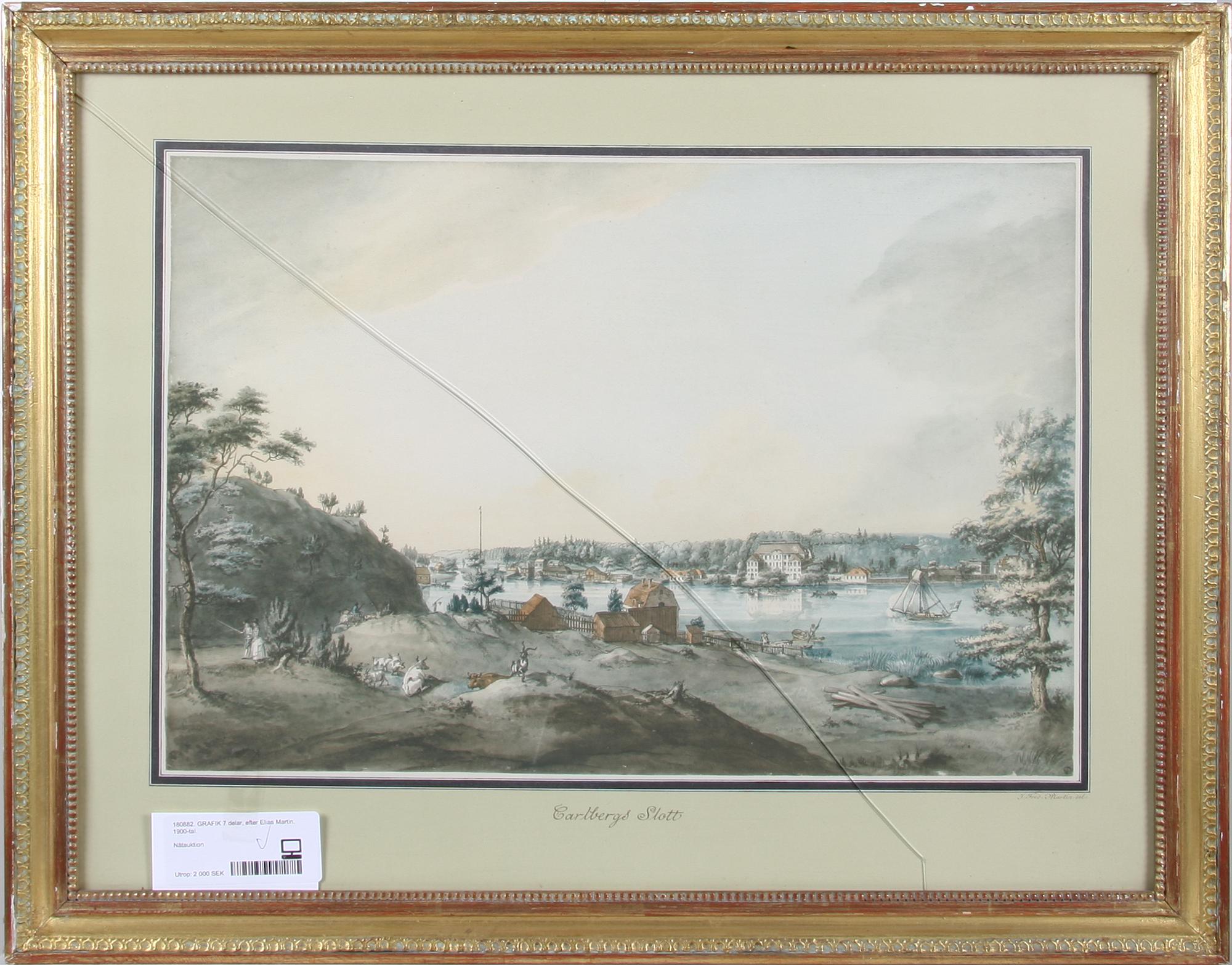 GRAFIK, 8 delar, efter Elias Martin. 1900-tal.