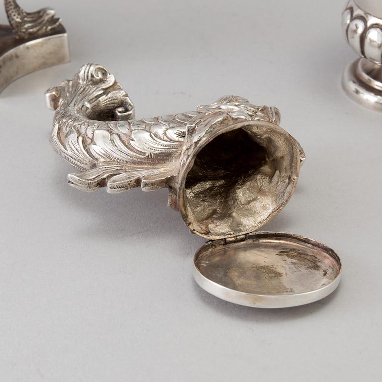 Five 19th/20th century silver table decorations, Mexico.